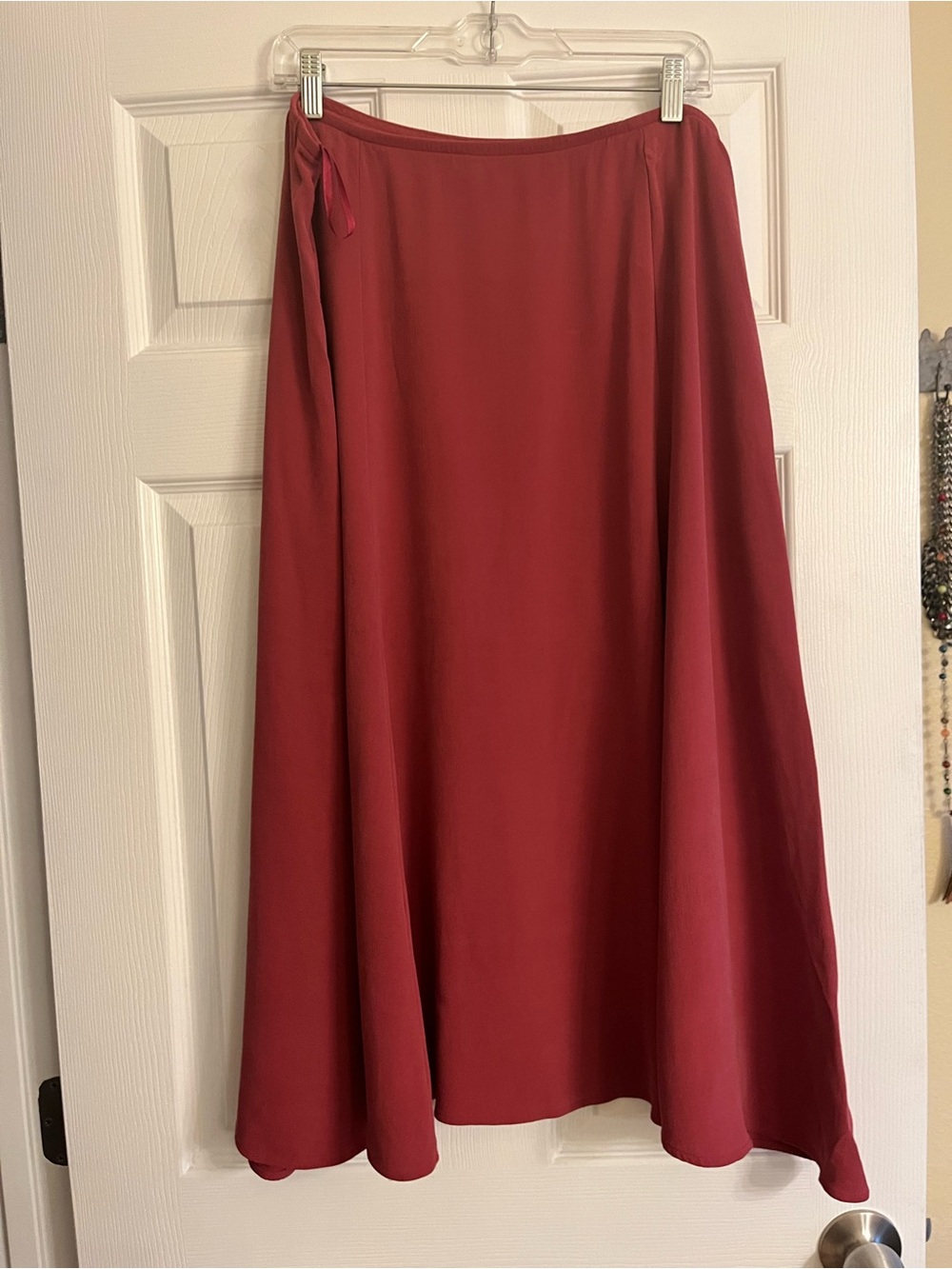 Eileen Fisher Wine Silk A-line Skirt